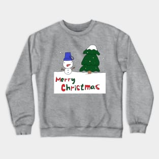 Merry Christmas, Snowman, Tree Crewneck Sweatshirt